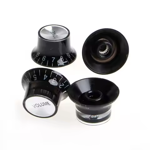 Guitar Accessories 2 Tone 2 VOLUME Control Knobs Silver Top Hat For Gibson SG