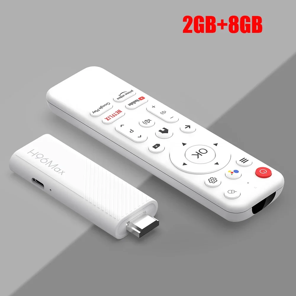 H96Max RK3518 TV Stick Android14 Quad Core BT5.0 4K 60fps 2.4G&5G Wifi6 2GB 16GB Google Voice Assist