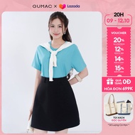 Quần váy nữ form A dây kéo sau có túi vải carolan xược cao cấp màu đen thời trang GUMAC SHF06037