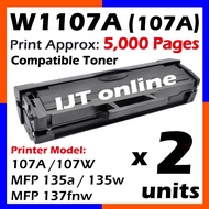 ☍♕2x 5000page HIGH YIELD Toner Compatible to HP W1107A HP107A W1107X Cartridge For Laserjet 107A 107