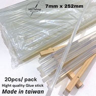[ Taiwan quality ] (20pcs) 7mm x 252mm hight qualipty glue gam stick/ glue stick/ glue gam/ hot melt