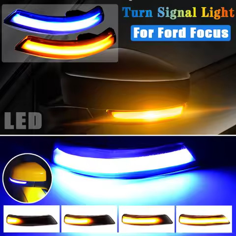 Dynamic Turn Signal Light LED Side Rearview Mirror Sequential Indicator Blinker Lamp For Ford Focus 