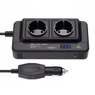 อินเวอร์เตอร์ในรถยนต์ 200W 12V พร้อมอะแดปเตอร์ที่จุดบุหรี่ในรถยนต์ ตัวแปลงไฟในรถยนต์พร้อมโวลต์มิเตอร