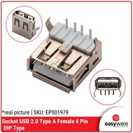 USB Socket Female Jack Port Socket Connector - USB 4 Pin PCBa