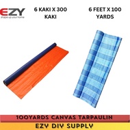 Blue Orange/ BLUE WHITE Roll Form 6 kaki X 300 kaki High Quality PE Tarpaulin Canvas Tutup Cover
