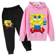 ▸ Mga Bata Spongebob Squarepants Pang Manggas Pants 2 Pcs Boys Anime Kawaii Damit Sets Sportwear