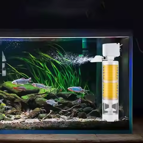 Mute Fish Tank Built-in Filter Plastic Fish Poop Collector Submersible Filter Removable Fish Stool F