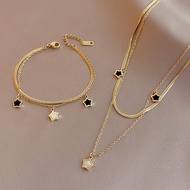 Permata & Co - 14k K-Gold Starry Double Chain Necklace