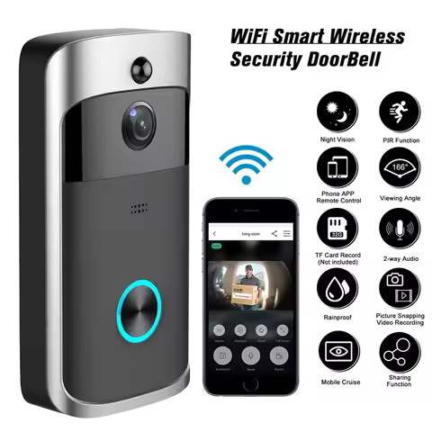 720P HD Smart Home Wireless WIFI Doorbell Camera Security Video Intercom IR Night Vision AC Battery 