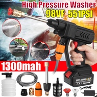 40 Bar Electric Wireless Car Washer High Pressure Cordless Portable Spray Foam for 98VF Battery Rech