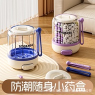 Push Type Pill Box Seven Days a Week Medicine Packing Box Three Meals a Day Pill Box Round Compartme