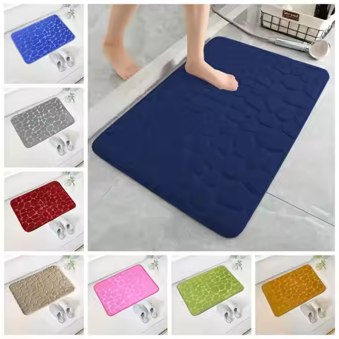 Durable Cobblestone Bath Mat Non-slip Thickened Bathroom Floor Mat Absorbent Soft Bathtub Floor Rug
