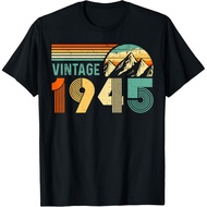 Men's cotton T-shirt Vintage Birthday Retro 80 Birthday 80th 1945 For Men Women T-Shirt