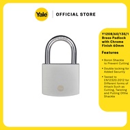 Yale Y120B 60mm Outdoor Boron Brass Padlock with Chrome Finish Y120B/60/135/1 - 1 pc Pack