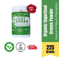 ORGANIC FIELDS Just Green (225g) | Superfood Drinking Salad Detox Drink Fiber Drink Healthy Drink