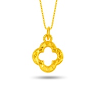 SK Jewellery Gilded Clover 999 Pure Gold Pendant