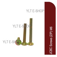 JCBC Bolt Screws (Rainbow Plated) &amp; Barrel Nut - M6 [Furniture Screws] Baby Cot Screw/ Katil Bayi