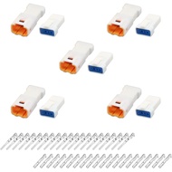 MUYI 5 Kits 4 Pin Way JST Waterproof Connector 26-22 AWG Electric Socket 0.13~0.33mm² Wire-to-Wire C