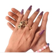 1 pair Finger Ring Clapping Ghungroo (3 Ghungroo Ring) for Bhajan , Kirtan Ganesh chaturthi Pooja Aa