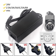 4PIN Power Adapter 24V 8A AC Supply Adaptor 2.5A 3A 5A 6.25A 24 Volt Conveter Four Pin For LCD TV Mo