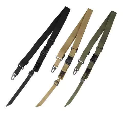 Outdoor 3 Point Sling Shoulder Strap Adjustable Outdoor Rifle Sling Shoulder Strap Metal Buckle Belt