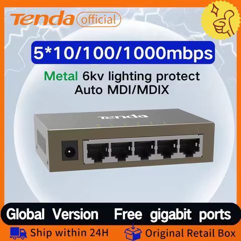 Tenda 5Port Full Gigabit switch 1000mbps smart Network Ethernet Desktop Switcher Fast Ethernet Netwo