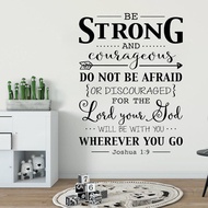 Wall Decal Quote Bible Verse Christian Wall Decor Stickers Joshua 1:9 Decal for Kids Rooms