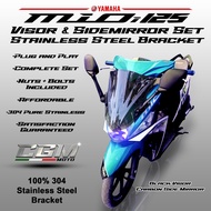 ⭐️ Mio i 125 Mio i 125s M3 VISOR/SIDE MIRROR SET WITH STAINLESS BRACKET Mio i NINJA VISOR/SIDE MIRRO