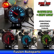 Fow LED Tachometer RPM Gauge 3 Inch 80mm Shift Light GaugePerformance
