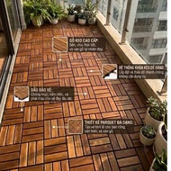 Wooden balcony flooring 2cm thick, 12 slats 30x30cm - High quality outdoor garden balcony wooden flo