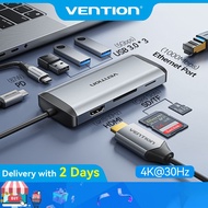 Vention USB C Docking Station 9-in-1 USB C Hub with 4K HDMI PD Charging Gigabit Ethernet 3 USB 3.0 S