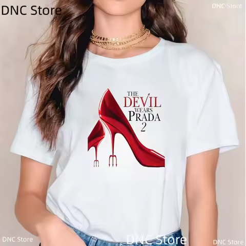New Women'S T-Shirt Funny Movie "The Devil Wears Prada 2" Graphic Print Tshirt Fashion Summer Femme