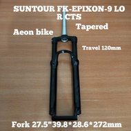 fork suntour epixon 27.5 QR tapered travel 120mm fork sepeda 27.5