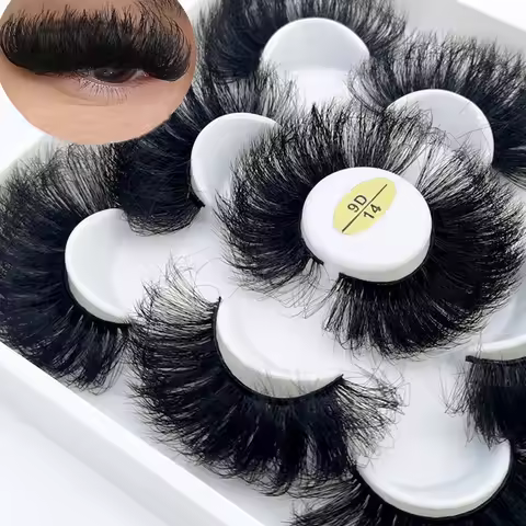 HBZGTLAD New 5 Pairs 25mm 3d Mink Lashes Faux Mink Lash Wispy Thick Natural Full Strip Lashes