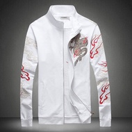 ZZOOI Hip Hop Men Jackets Chinese Style Personality Dragon Pattern Printing Embroidery Mens Streetwe