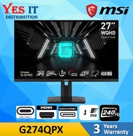 MSI G274QPX 27" (27" RAPID IPS WQHD 1MS 240HZ) GAMING MONITOR
