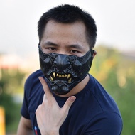 Topeng Halloween Wajah Hantu Jepun Hantu Gelap Tsushima Topeng Lateks Hannya Topeng Pesta Separuh Mu