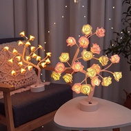 YSSH LED Rose Flower Light Decoration Simulation Night Light Rose Flower Tree Light Bee Tree Light Usb Decoration Room Gift Night Light Colorful Light Decoration