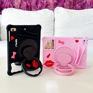 Soft Stand Cover Protector for iPd mini 4 5 6 7 A2133 A2568 A2996 + Mirror，Cartoon soft silcal gel c