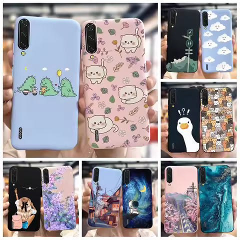 Mi 9 Lite Case For Xiaomi Mi 9 SE Cover Cute Cat Dinosaur Cartoon Protector Shockproof Bumper on Xio