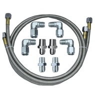 Custom 52'' 70'' Stainless Steel Braided PTFE Oil Fuel Line Transmission Cooler Hose Kit AN6 -6AN fo