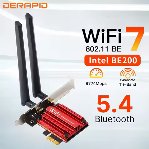 BE200 WiFi7 Adapter Bluetooth 5.4 PCIE Wireless Card BE200NGW 802.11BE PC/Desktop Antenne Set For In