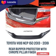 (RS 6006) Toyota Vios 2013 - 2019 NCP150 Rear bumper protector with chrome pillar finish