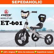 EXOTIC ET 601 3-Wheeled Bike with Rubber Tires and Backrest for Children