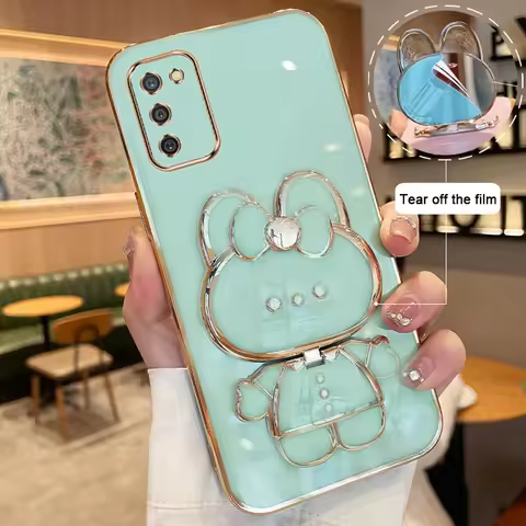 Luxury Plating Square TPU Glossy Phone Case On For Samsung Galaxy A03s A02s GalaxyA03s GalaxyA02s So