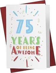 75th Birthday Card for Him Her - 75th Anniversary Card for Dad Mom - 75 Years Old Birthday Card for 
