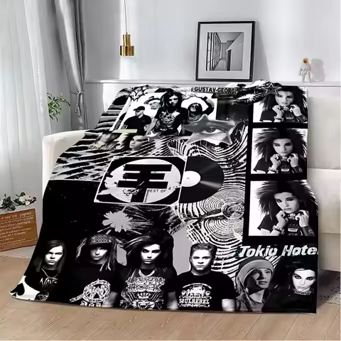 Tokio Hotel Band Printed Blanket Picnic Blankets Warm Blanket Soft and Comfortable Blanket Home Trav