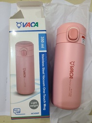 VACA 小牛角 不銹鋼 真空 保溫杯 保溫壺 350ml ( 櫻花 粉紅色 )