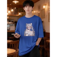 2Y623 [AIYOU] Lelaki Baju T Shirt Men Tshirt Korean Style Round Neck Men's Plus Size T-shirts Tops C