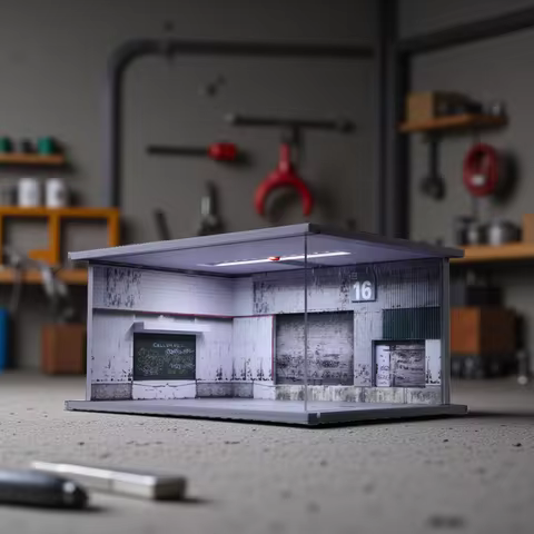 MoreArt 1:64 Warehouse/ Repair Shop Lighting Diorama,Parking Lot For Display & Collection & Gift